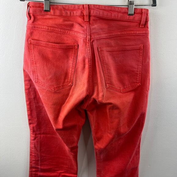 ARKET Womens Orange Cotton Stretch High Rise Straight Leg Denim jeans Size EU29 - Picture 4 of 9
